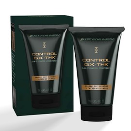 Just for Men Control GX + THK Thickening Shampoo and Conditioner with Grey Reduction, Shampoo for Thinning Hair with Alpha Keratin, Thickens Hair Up to 20%, Works with Every Hair Texture, 4 oz