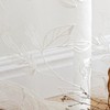 Woaboy Curtains, White Leaves Pattern, Voile Curtains with Eyelets, Living