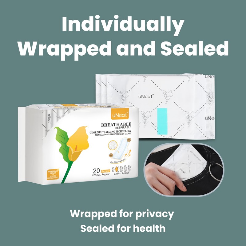 uNeat Regular with Wings Ultra-Thin Sanitary Pads for Women and