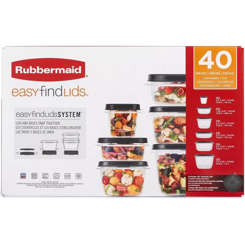 Rubbermaid 20 Set Rubbermaid Meal Prep Lunch Food Storage Containers