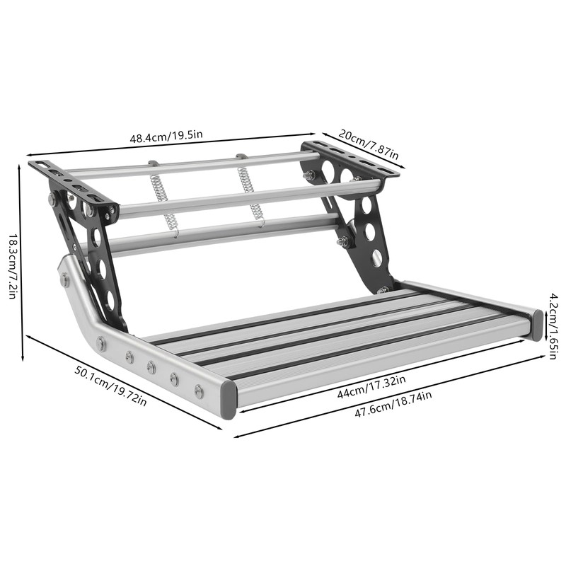 ATOLOMOTOR Folding RV Step with LED Light,330lbs Load Capacity Aluminum
