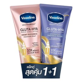Vaseline Gluta-Hya Dewy Radiance and Overnight Radiance Repair Serum Burst Body Lotion, 300ml, Pack of 2