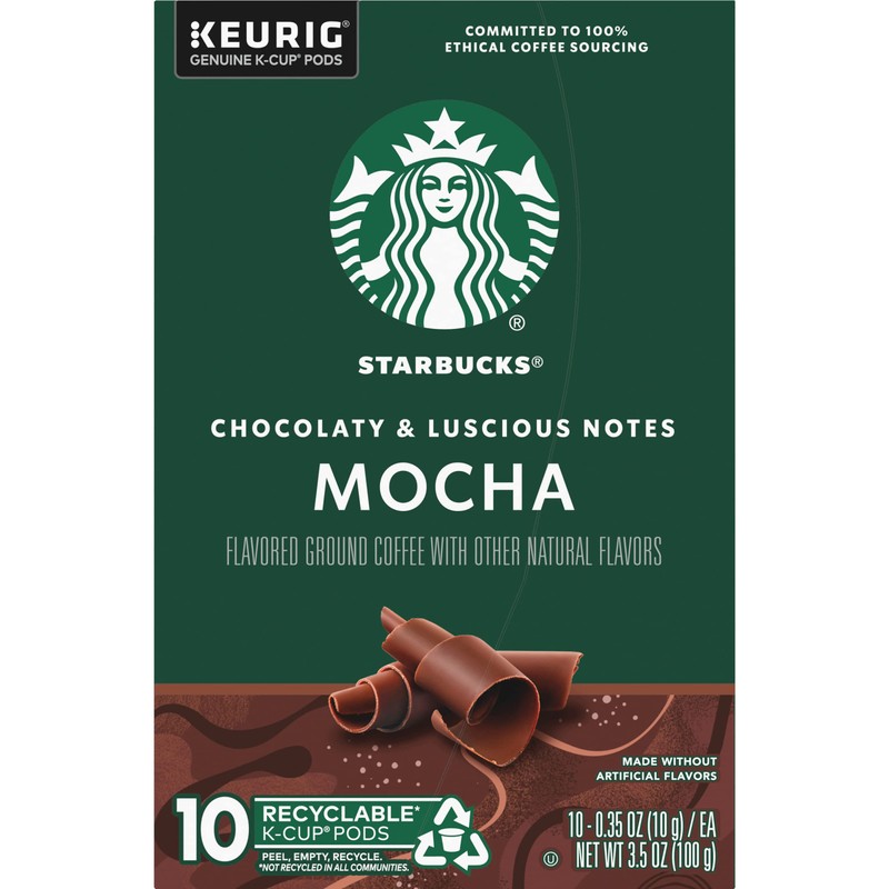 Starbucks Flavored Coffee K-Cup Pods, Mocha Flavored Coffee, Made without