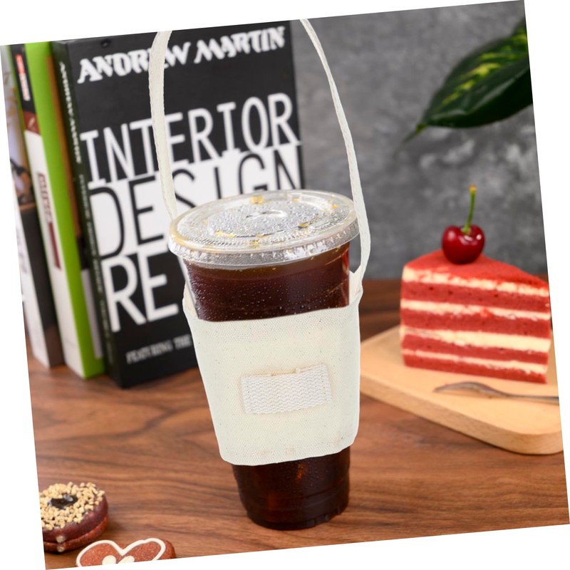 COLLBATH Reusable Coffee Sleeve Stylish Canvas Cup Cover Minimalist Design