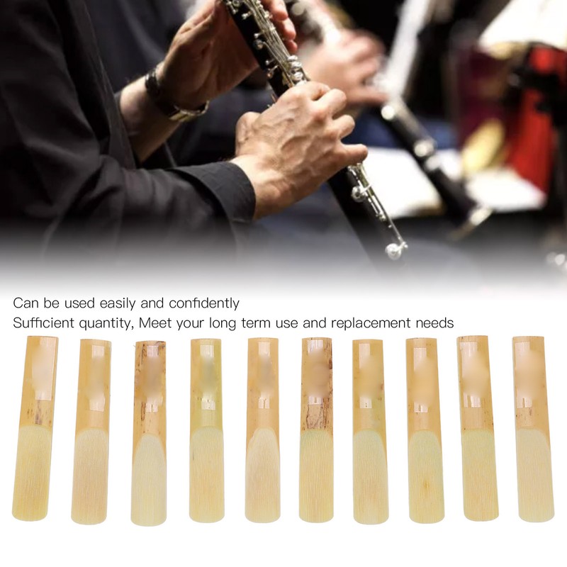 10Pcs 3.0 Clarinet Reed Wood Colour B Flat Traditional Reeds