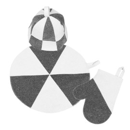 Baluue Thick Felt Sauna Hat Set with Gloves and Mat Water Absorbent Insulating Sauna Accessories for Men and Women Comfortable Heat Protection for Home and Professional