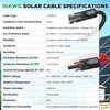 Oududianzi Solar Extension Cable 50Ft, Solar Wire 10AWG, 10 Gauge