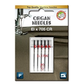 Organ Needles # 80/12 ELx705 Serger x 5 Needles, Silber