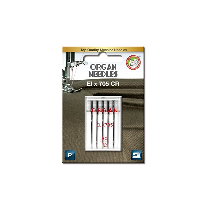 Organ Needles # 80/12 ELx705 Serger x 5 Needles, Silber