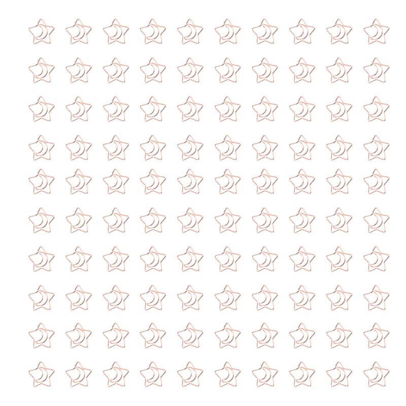 100pcs Star Moon Paper Clips Prevent Rust Skid Resistance Cute