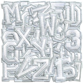 Letter and Number Iron On Patches, A-Z Alphabet and Numbers 0-9 Embroidery Applique Patch, DIY Decorative Heat Press Patches for Clothing Jeans Jackets Backpacks Hats (White 72 Pcs)