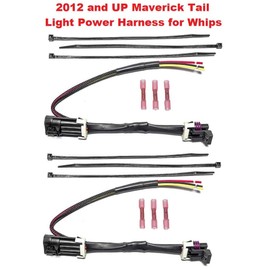 Muzzys -Set of Two- Tail Light Whip Power Harness Adapter Splice Pigtail Jumper FITS: 2012-2023 Can Am Maverick X3, Max, X-DS for Powering LED Whips Brake Lights License Plate Lights Taillight