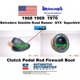 Quirey Quality Design Co. 1968 69 70 Road Runner GTX Firewall Clutch Linkage Rod Boot 2266783 New