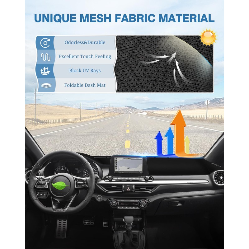 FIILINES - Funda para salpicadero para Kia Forte 2019-2024, protector