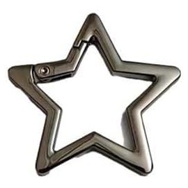 Star Shaped Stainless Steel Keychain Clip Carabiner Snap Hook Holder Carabiner Hook Clip Key Holder Keychain for Keys and Wallet Accessory with Chain Rings (Gun Color)