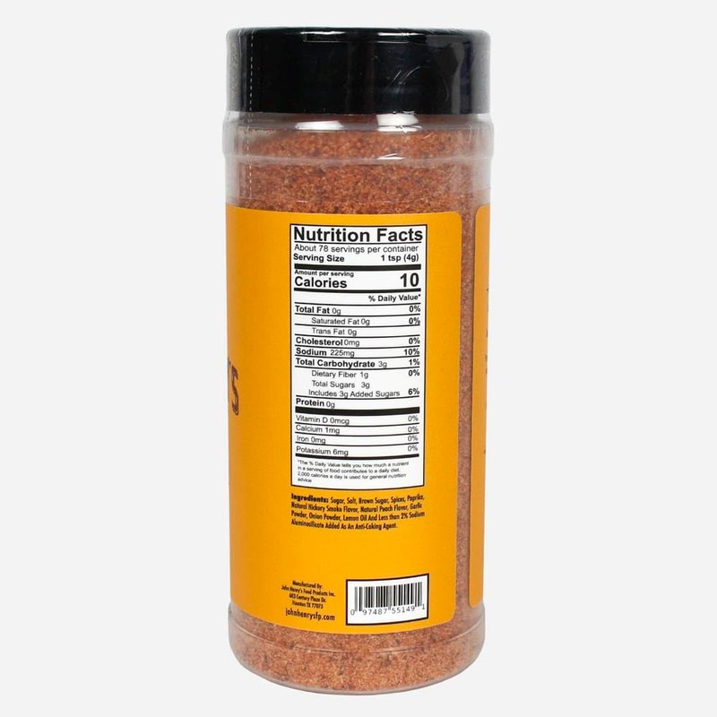 John Henry's Smokey Peach Rub Gluten Free Brisket Chicken Fish