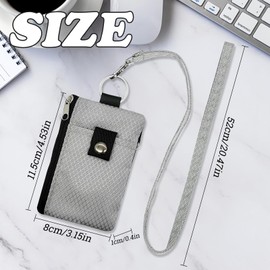 AdiStylinno Minimalist RFID Blocking Small Wallet, Waterproof ID Case Wallet with ID Window and 2 Zip Pockets for Men Women (Gray)