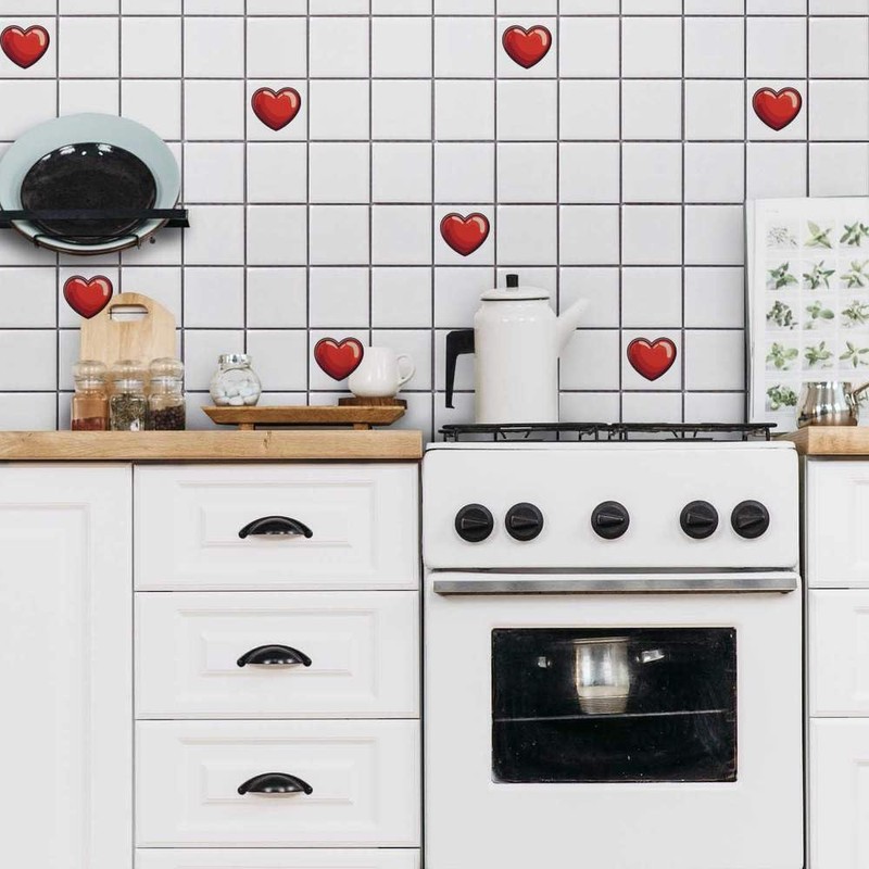 'Valentine's Heart' 108mm Square Ceramic Tile (TD00032047)
