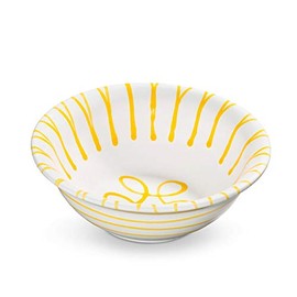 Gmundner Keramik Manufaktur 0101SRSA20 Gelbgeflammt Salad Bowl 20 cm Diameter