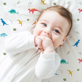 Wildkin Kids 100% Cotton Fitted Crib Sheet for Boys and Girls, Crib Sheets Measures 52 x 28 x 8 Inches, Kids Crib Sheets with Super Soft and Breathable Material (Jurassic Dinosaurs)