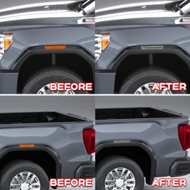 NJSBYL LED Side Marker Lights Assembly for 2020 2021 2022 2023 2024 2025 GMC Sierra 2500HD 3500HD 23-25 Canyon Front Rear White LED Sidemarker Turn Signal Light Side Fender Lamps OEM 84185031 84806032