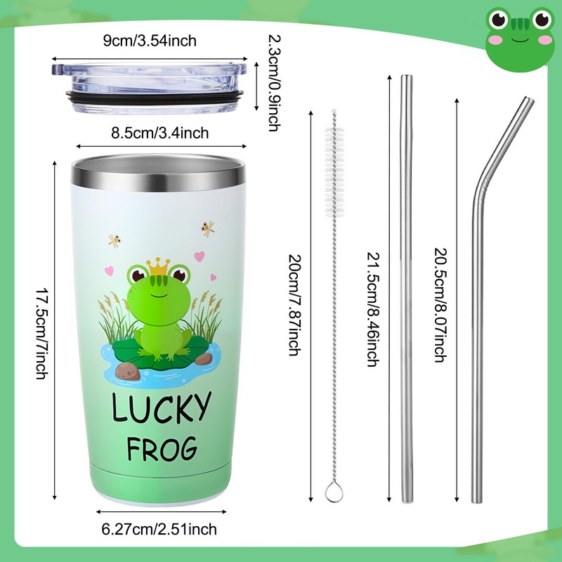 saerryor Frog Gifts for Women Girls,20oz Insulated Tumbler Socks Makeup