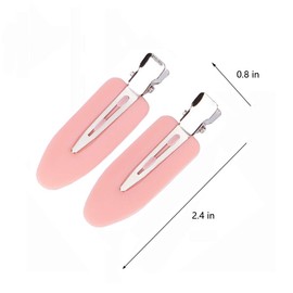 6 Pieces No Bend Hair Clips, No Crease Hair Clip for Hairstyling, Makeup Clips for Women and Girls (Black&Pink)