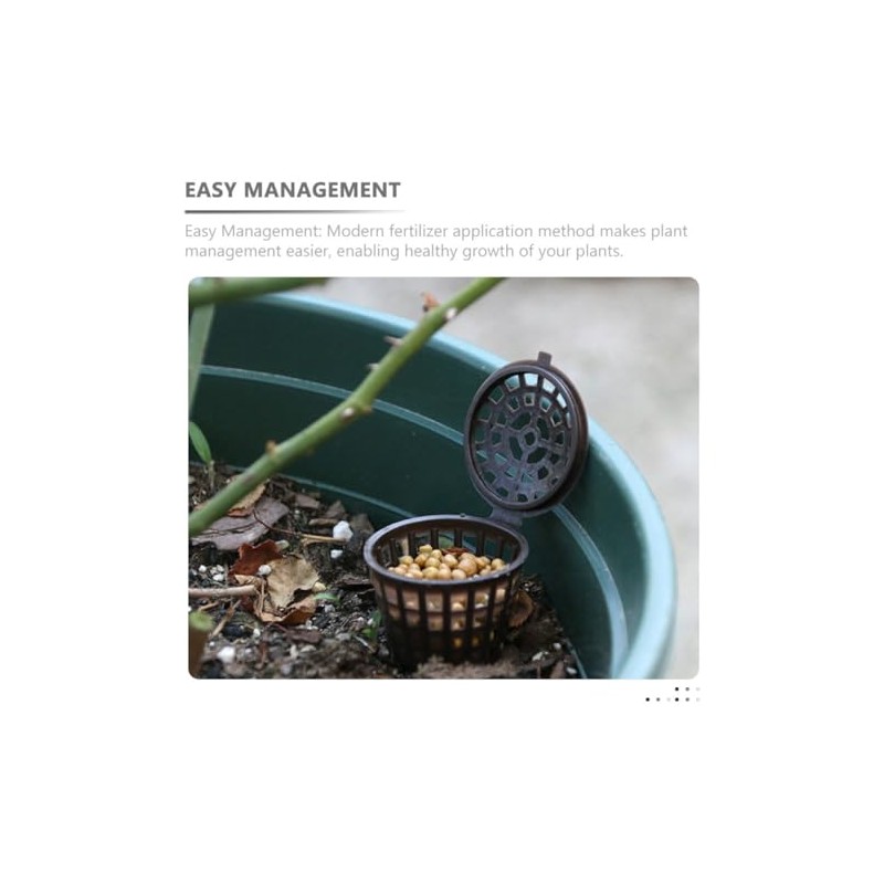 Besportble Caja Fertilización Plástico Negro Tapa Piezas Plantas Jardinería Pérdida