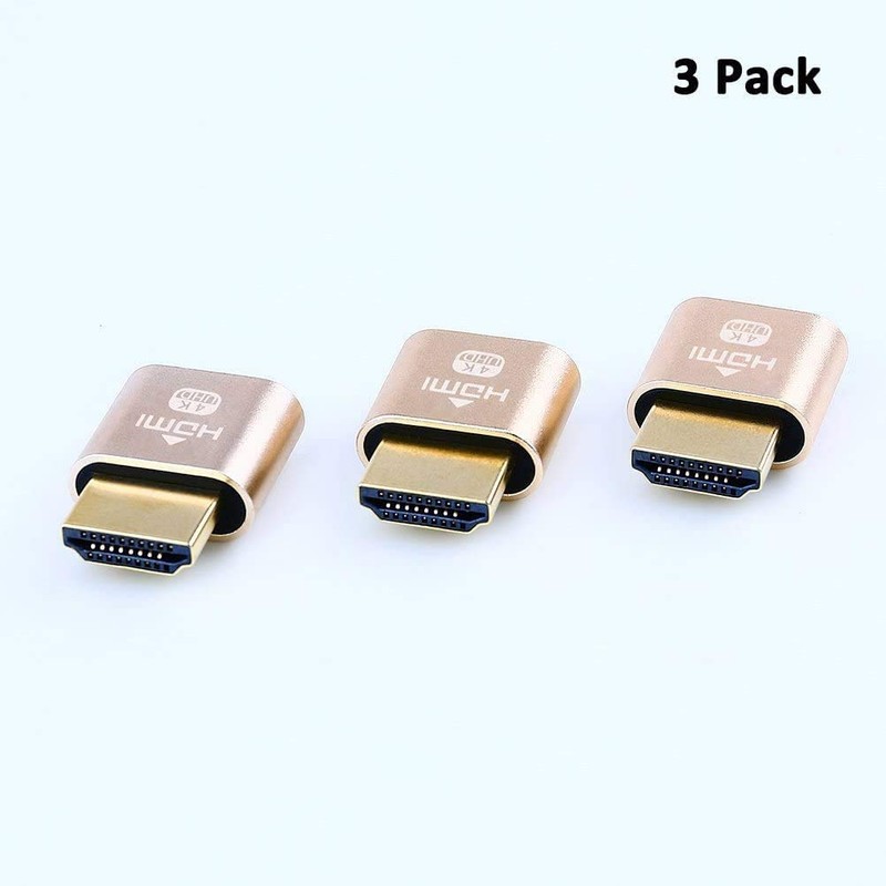 DTech HDMI Dummy Plug 4K Display Emulator Compatible with Windows