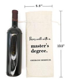 Master's Degree Gift Wine Bag, Graduation Wine Gift Bags, Graduation Gift, Funny Graduation Gift, Gift for Her, Gift for Him, Party Supplies, Class of 2022, Party Favors