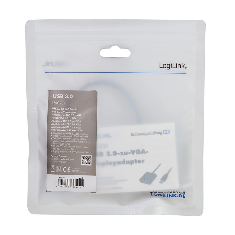 LogiLink UA0231 USB 3.0 to VGA Adapter
