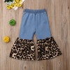 Gureui Toddler Baby Girls Leopard Flare Denim Jeans Pants Elastic