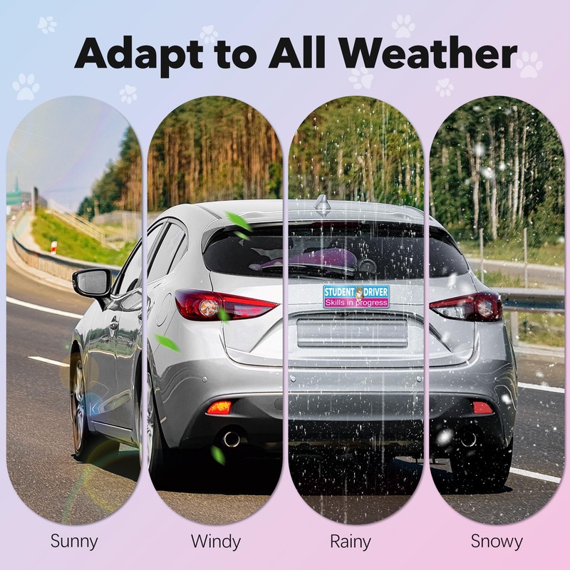 3 Pcs Student Driver Magnet for Car, HOLENGS Removable Reflective