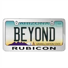 iPick Image for Jeep Rubicon in 3D on Mirror Chrome Metal License Plate Frame