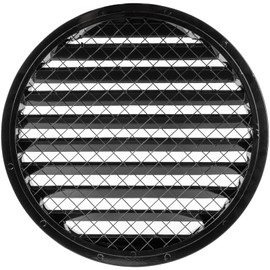 10" Inch Round Black Aluminum Ventilation Grille with Metal Mesh (Duct Ø8"/Grille Ø9") HVAC Heating Cooling Air Intake Exhaust Vent Louver Duct Cover
