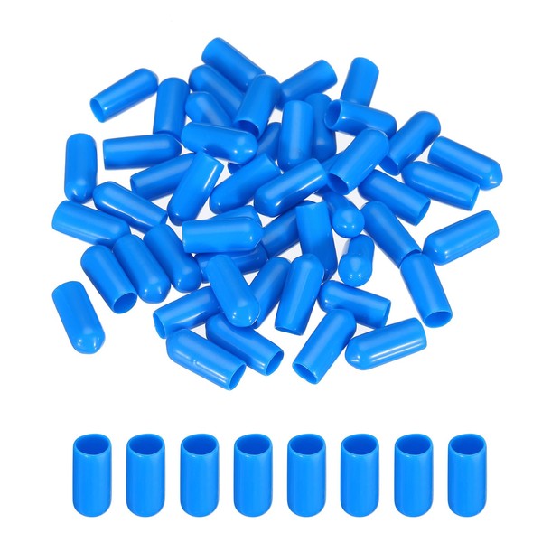 uxcell 50pcs 6mm (1/4") Rubber End Caps PVC Vinyl Threaded