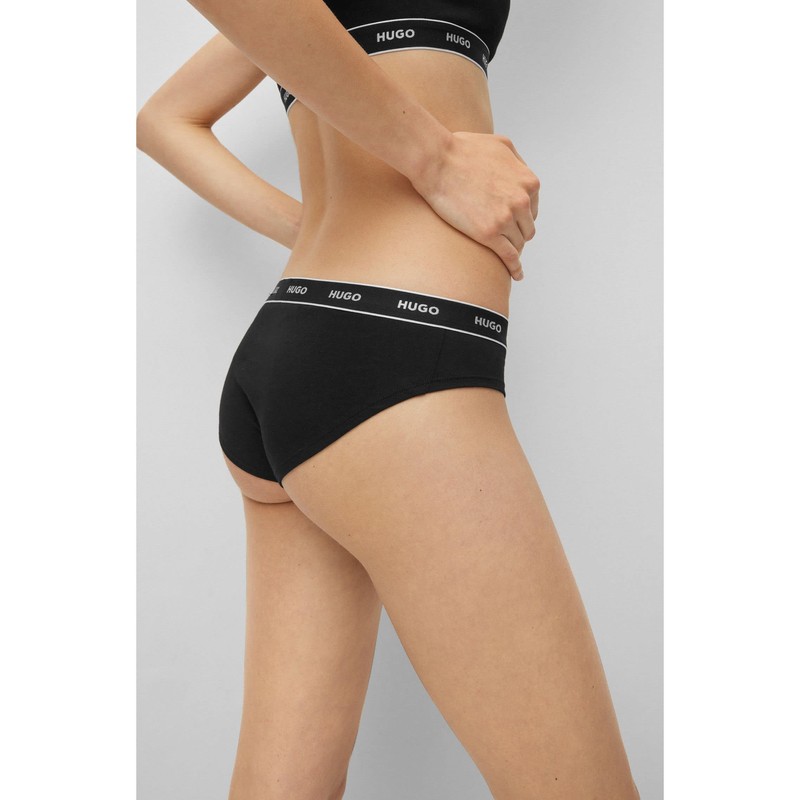 HUGO Women's Triplet Brief Stripe Briefs (Pack of 3), Black