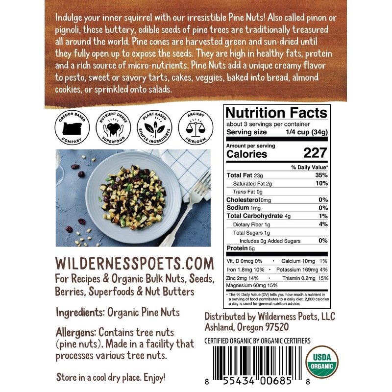 Wilderness Poets Pine Nuts (3.5 Ounce)