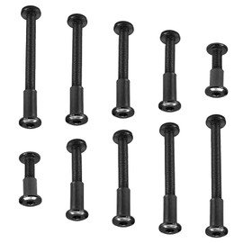 Jersvimc 30 Sets M6x20/30/40/50/60mm Hex Drive Socket Cap Bolt Kit with Allen Wrench, Black Furniture Connector Bolts M6 Countersunk Screw Barrel Nuts Binding Screws for Cabinet
