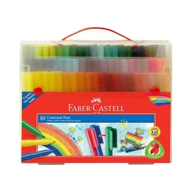 Faber-Castell Connector Pen Con 80 Plumones de Diferentes Colores, set ideal para inspirar la creatividad en los más pequeños y brindar horas artísticas con colores vivos y herramientas innovadoras