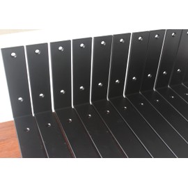 8 Pack - 11.25"L x 6"H x 1.5"W J Lip Shelf Bracket Rustic Industrial Farmhouse Iron Metal Wall Floating Shelf Bracket Metal Shelf Bracket, Industrial Shelf Bracket Shelf Supports with Screws