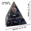 CHONIT Orgonite Pyramid Blue Protection Small with Rock Crystal for