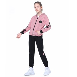 LPATTERN Children's Girls' 2-Piece / 3-Piece Clothing Set, Sports Suit, Tracksuit, Jogging Suit, Leisure Suit, Outfit Set, Pink (3 pieces)