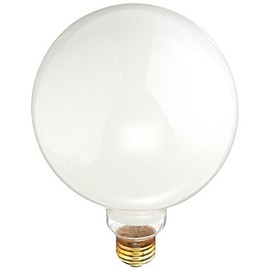 Bulbrite 150G40WH 150W G40 Globe 125V Medium Base Light Bulb, White - 2 Pack