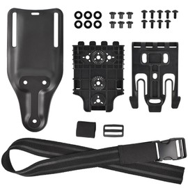 Lishuyeh Tactical Drop Leg Band Strap Quick Release System Kit QLS 22 19 Adapter Base Leg Belt Loop Platform with Thigh Strap Buckle Drop Leg Belt Gun Holster Adapter, black, Tactical