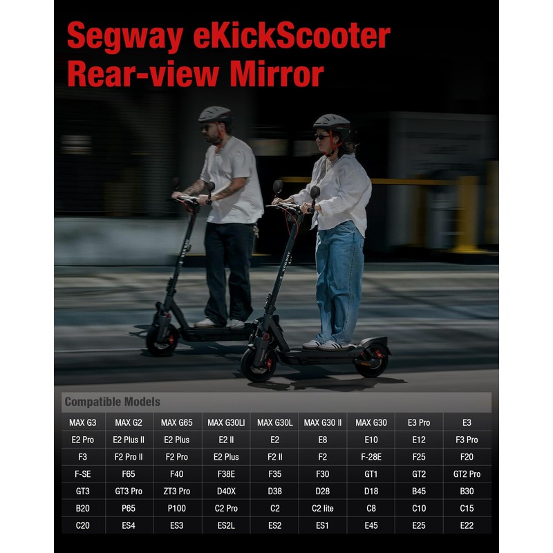 Scooter Rear-view Mirror Compatible with Ninebot by Segway All KickScooters