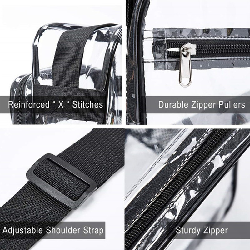 Clear Messenger Bag PVC Waterproof Visible Zipper Design Crossbody Tote