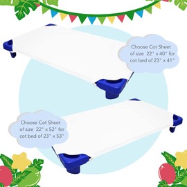 Cot Sheets for Toddler and Preschool - Daycare/Pre-School Cot Sheet - Corner Elastic Loops - Cot Bed Fitted Sheet - Poly Cotton Surface Pack of 6 (22" X 40) - Daycare Sheets 22 X 40 Inch Green