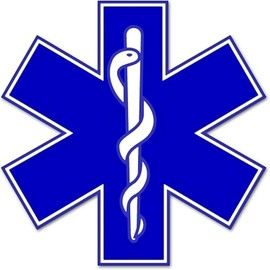 Ten Four Distributions EMS Stickers for Cars 6x6 Inches Emergency Medical Service/Blue Star of Medical Life for EMT and Paramedic Ambulance Phone Water Bottle Vehicles