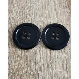 18mm x 20 pcs Black Buttons 4 Holes with Ridge - Ideal for Sewing, Crafting, DIY Cards and Ornaments etc